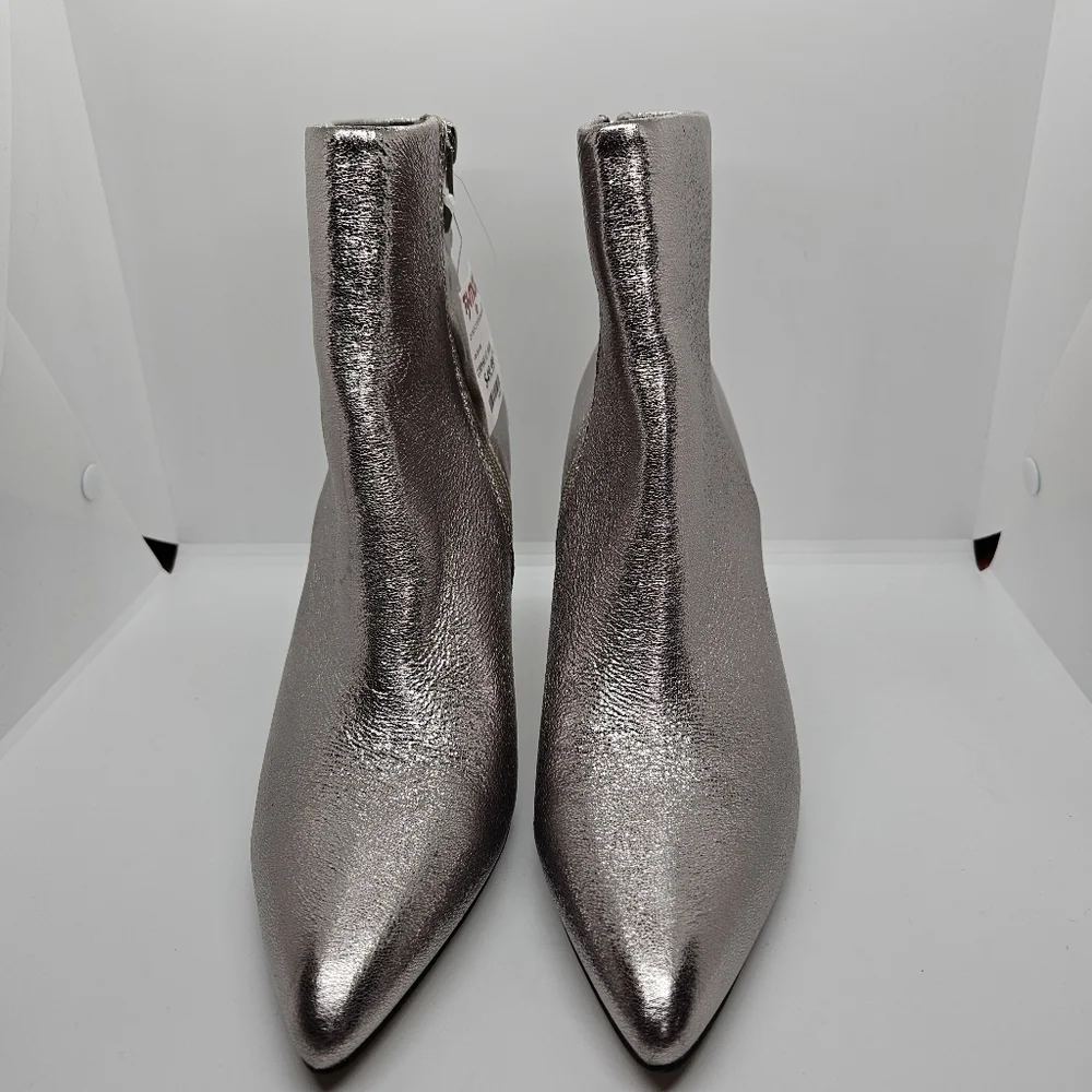 Steven New York Laili metallic ankle boots silver lavender 9M